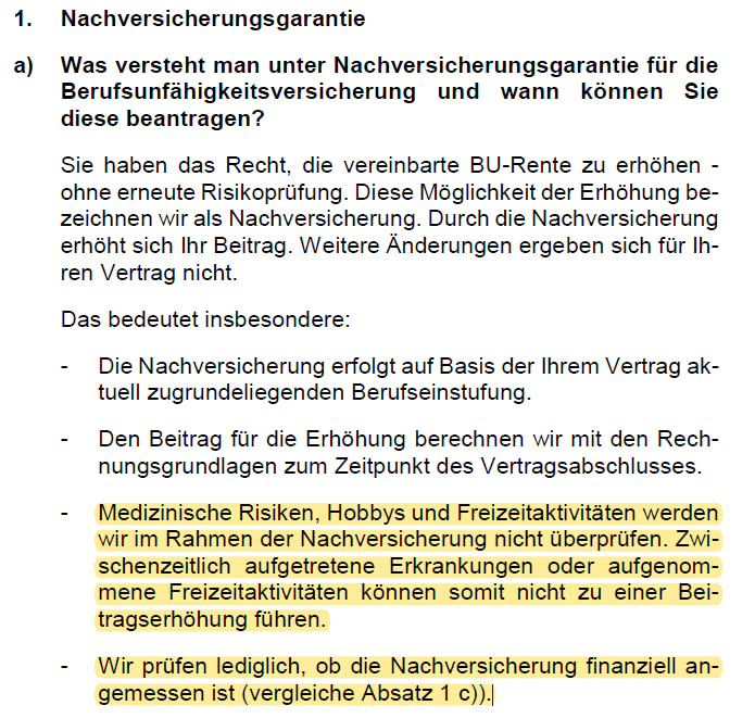 LV1871 Nachversicherung ohne Risikoprüfung - Weindorf Finanzberatung Nachversicherungsgarantie LV1871 ohne Risikoprüfung