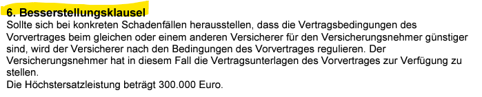 besserstellungsklausel - Weindorf Finanzberatung VEMA Makler verbesserte Klauseln