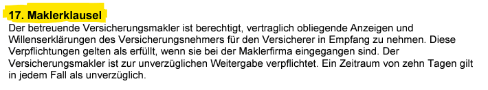 maklerklausel - Weindorf Finanzberatung VEMA Makler Maklerklausel